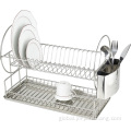 Standing Steel Dish Rack 2 Tier Stainless Steel Dish Drying Rack Supplier